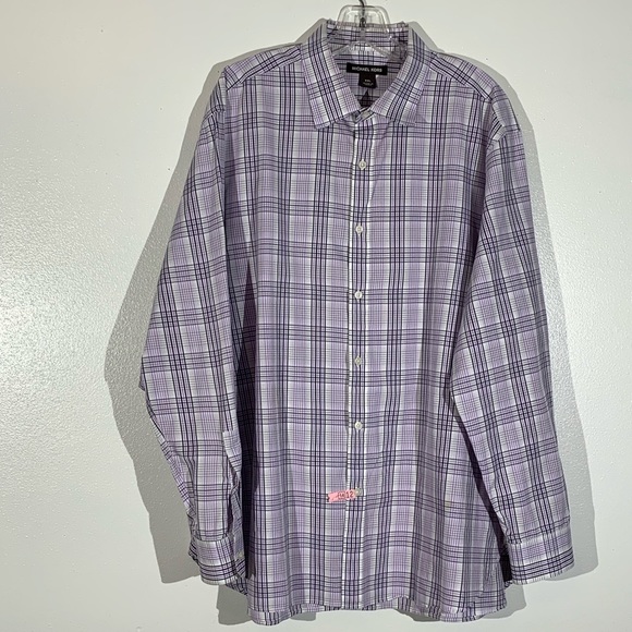 Michael Kors Plaid Print Long Sleeve Shirt - XXL